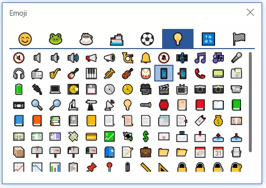 Emoji mit Handy-Symbol in Office 365