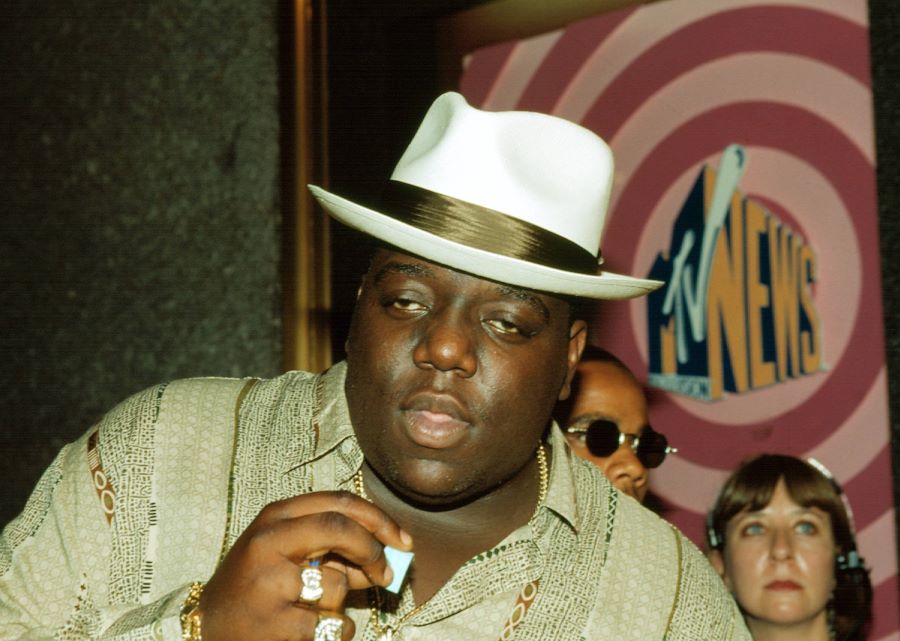The Notorious B.I.G. (aka Biggie Smalls) at the MTV Video Music Awards, New York City. September 7, 1995. 