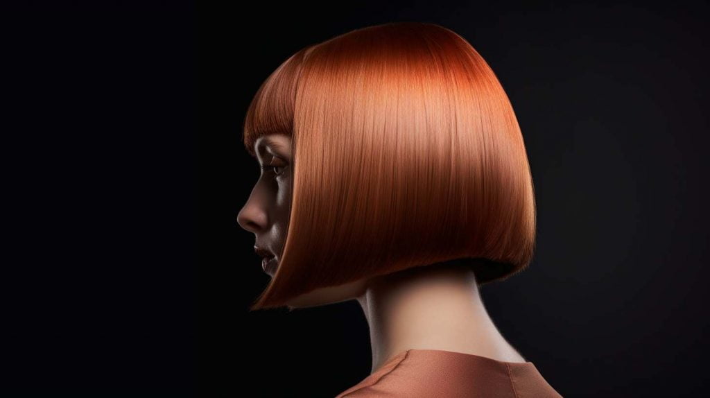 Für einen romantischen Look: Baby Braids sind die Trendfrisur für 2023 3 Rothaarige Frau mit Glossy Bob